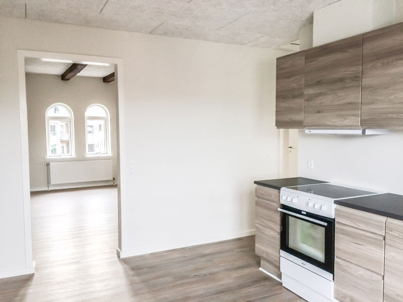 Køkken og adgang til stuen – Bredgade 8 · 2. sal